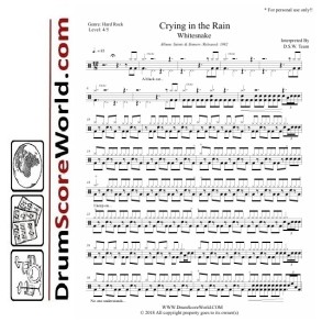 Whitesnake - Crying In The Rain - Drum Sheet + Play-Along Track